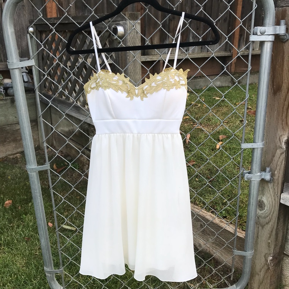 Gold and white dress
